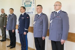 Uroczyste wprowadzenie komendanta rejonowego policji Warszawa IV i jego zastępców