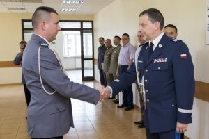 Uroczyste wprowadzenie komendanta rejonowego policji Warszawa IV i jego zastępców