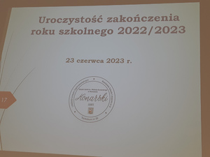 Zakończenie roku szkolnego.