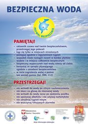 Napis Bezpieczna Woda.