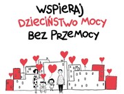 Napis dzieciństwo bez przemocy.